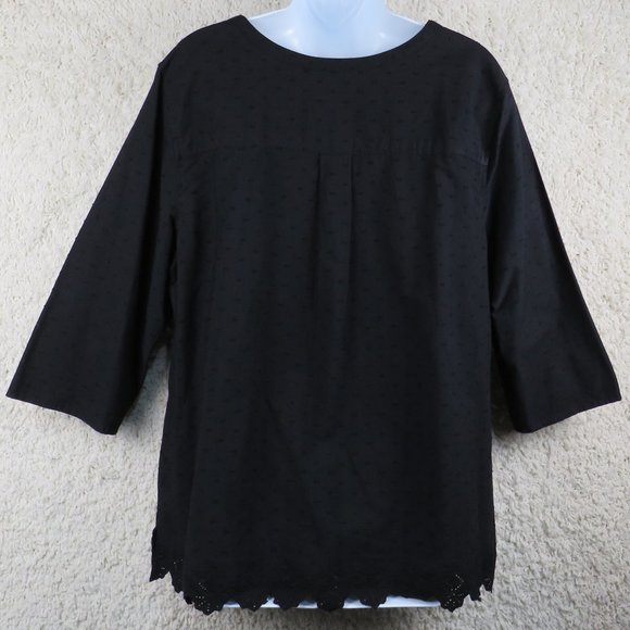 Croft & Barrow* Women's 3/4 Sleeve 3 Button Down Pullover Blouse~ Size Large - Picture 2 of 9